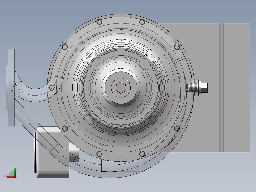 化工屏蔽泵后视图