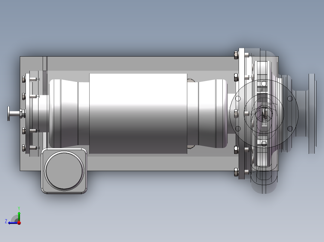 化工屏蔽泵右视图