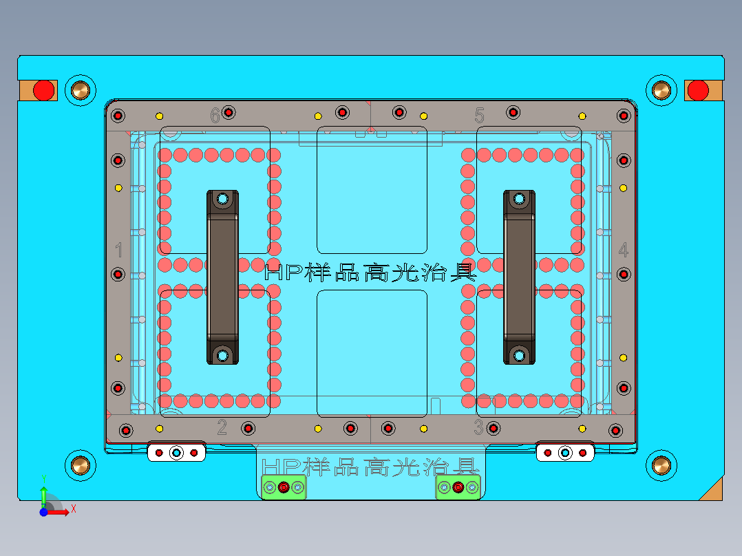 HP笔记本CNC工装夹具三维模型高光样品治具-191224前视图