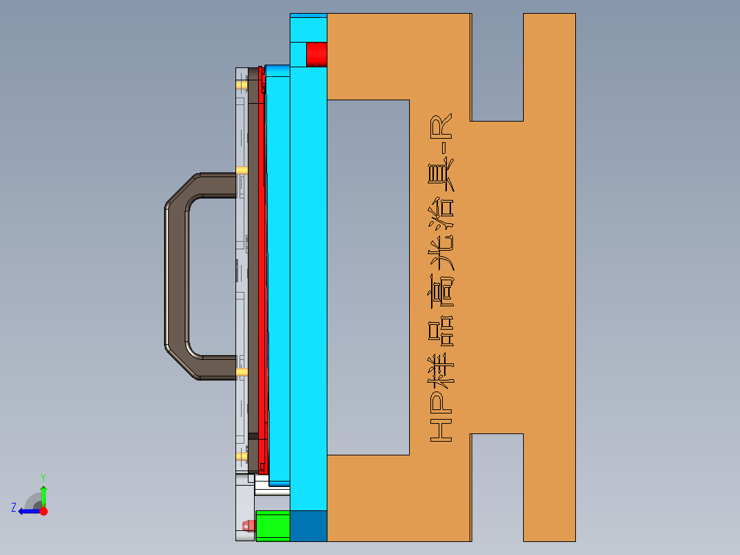 HP笔记本CNC工装夹具三维模型高光样品治具-191224右视图