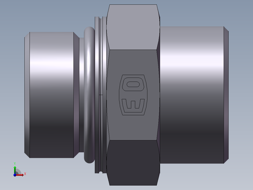公制螺纹O圈密封、1DH-36-33前视图