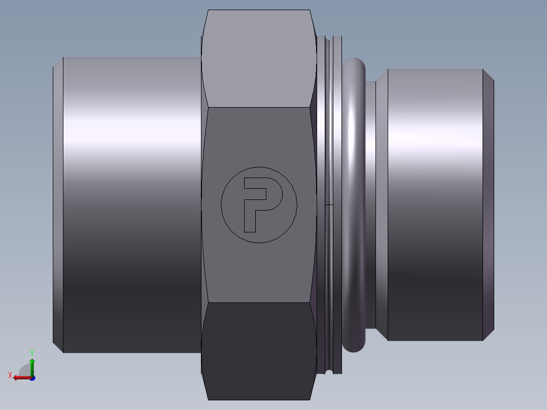 公制螺纹O圈密封、1DH-36-33后视图