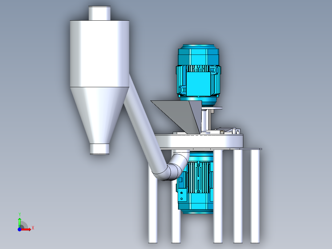 B3003339-双电机小麦磨粉机前视图