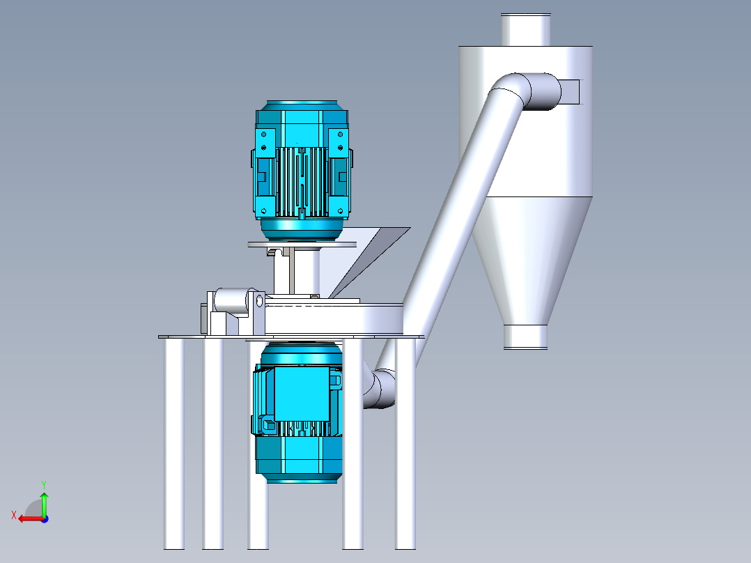 B3003339-双电机小麦磨粉机后视图