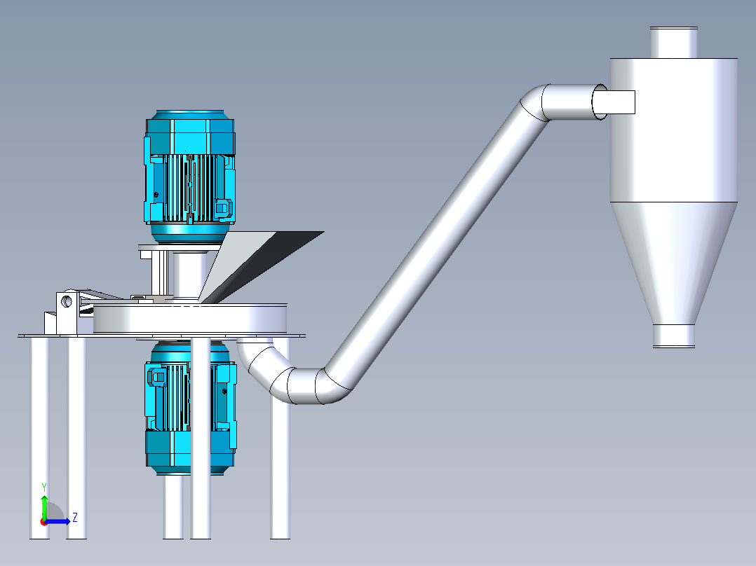 B3003339-双电机小麦磨粉机左视图