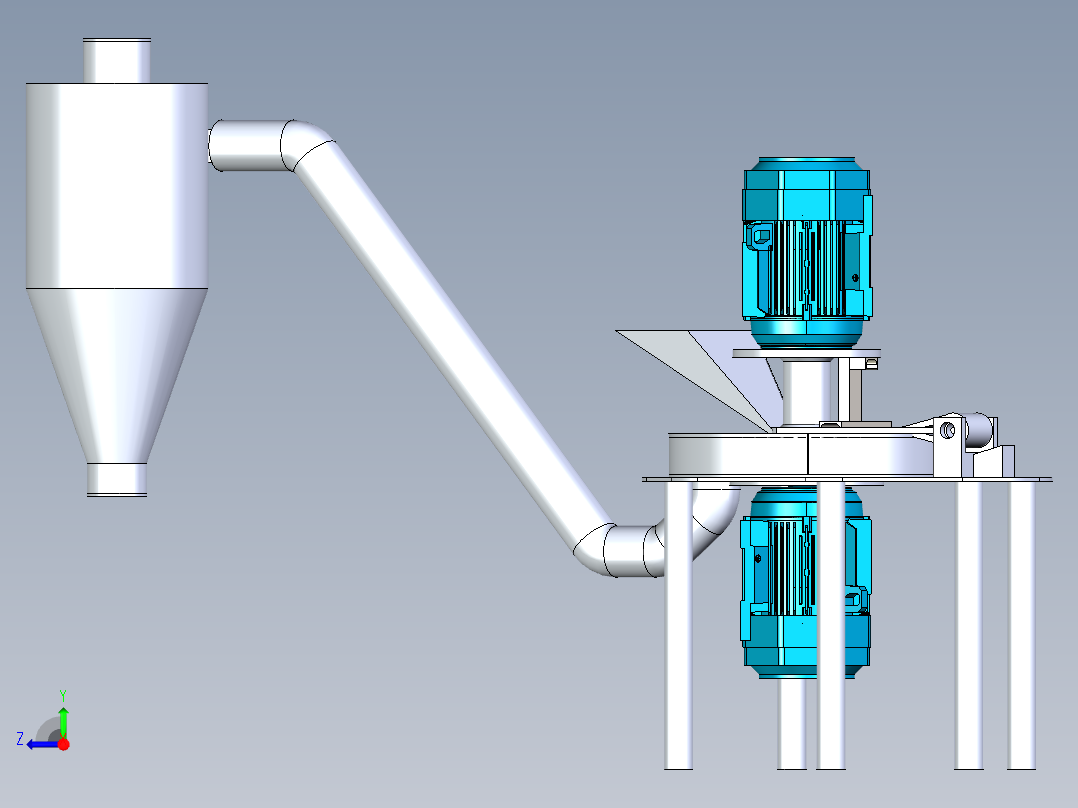 B3003339-双电机小麦磨粉机右视图
