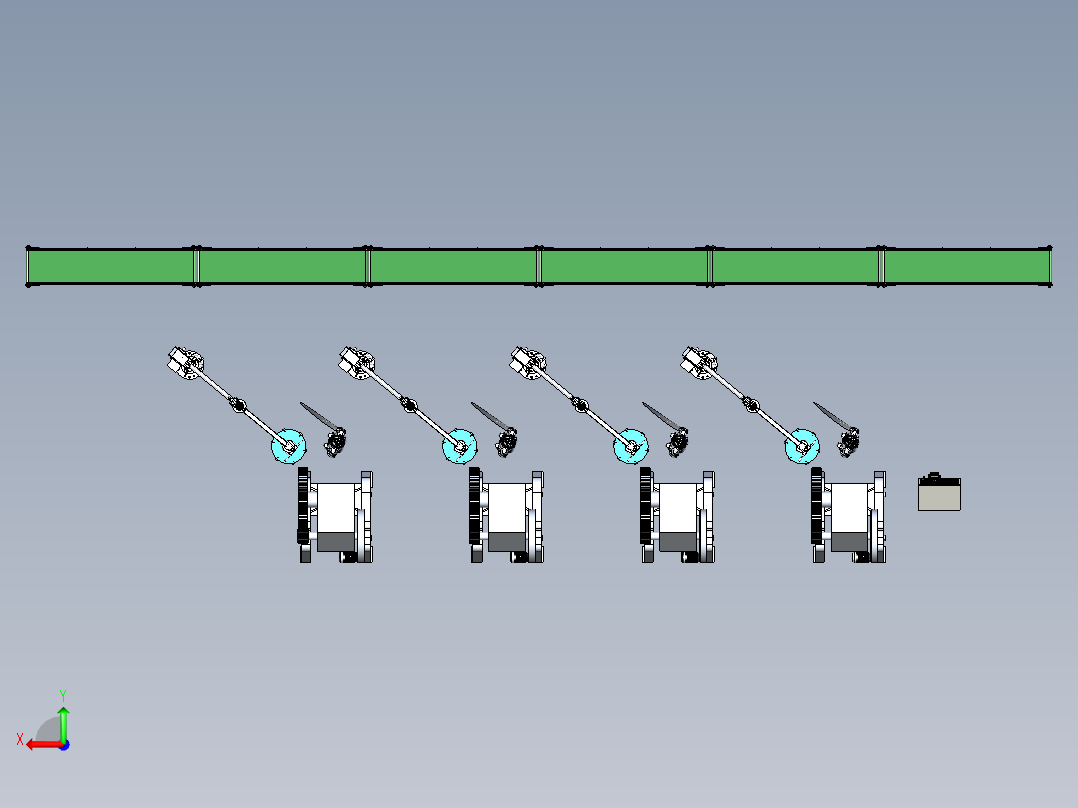 人工机械冲床设备与吸盘搬运机构组合后视图