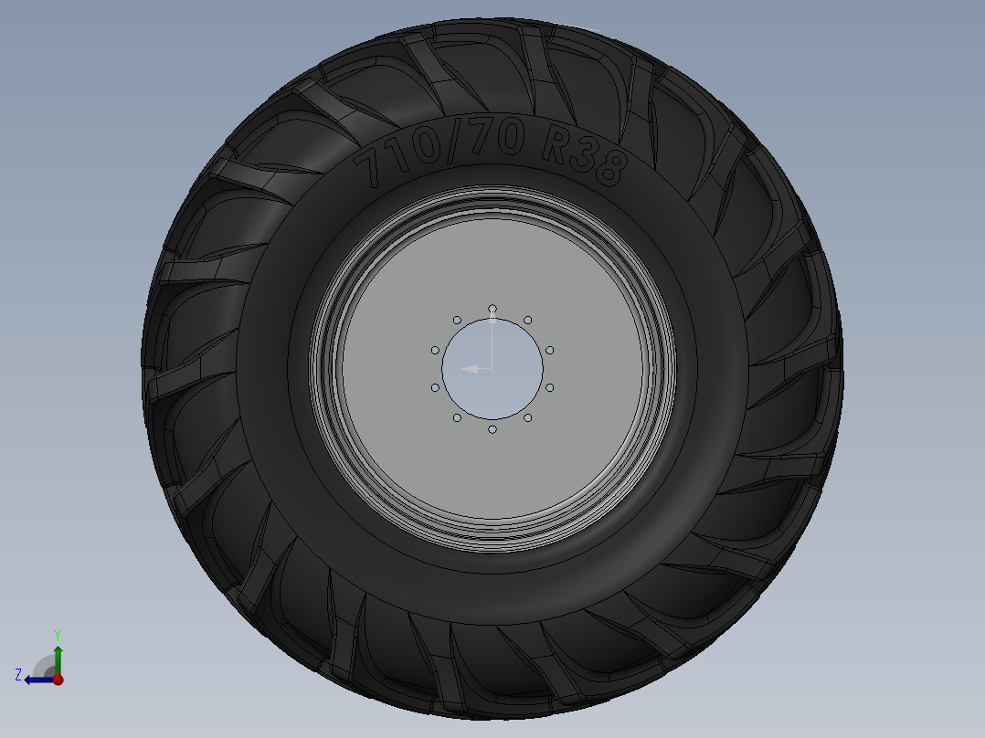 轮毂、轮胎(114)右视图