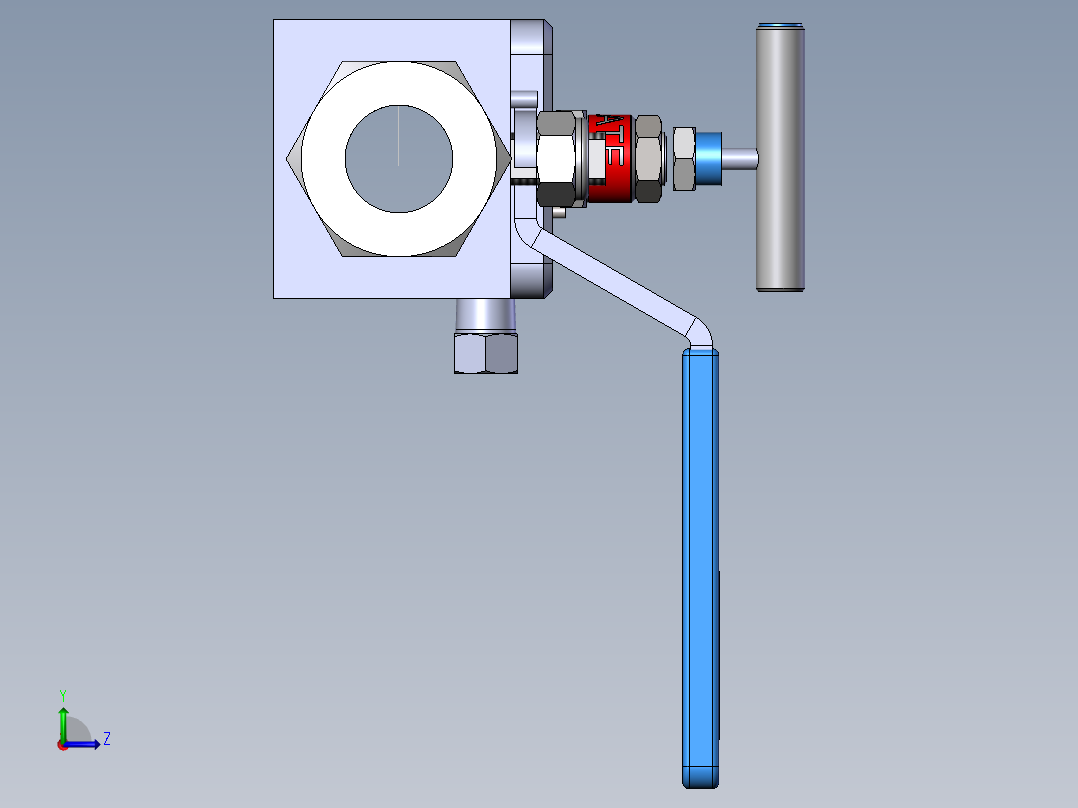 BVN型-双截止放气阀模型左视图