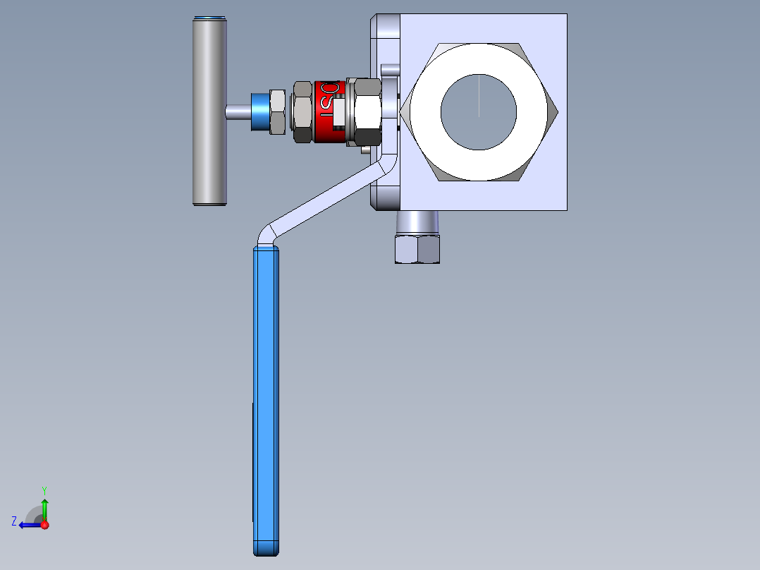 BVN型-双截止放气阀模型右视图