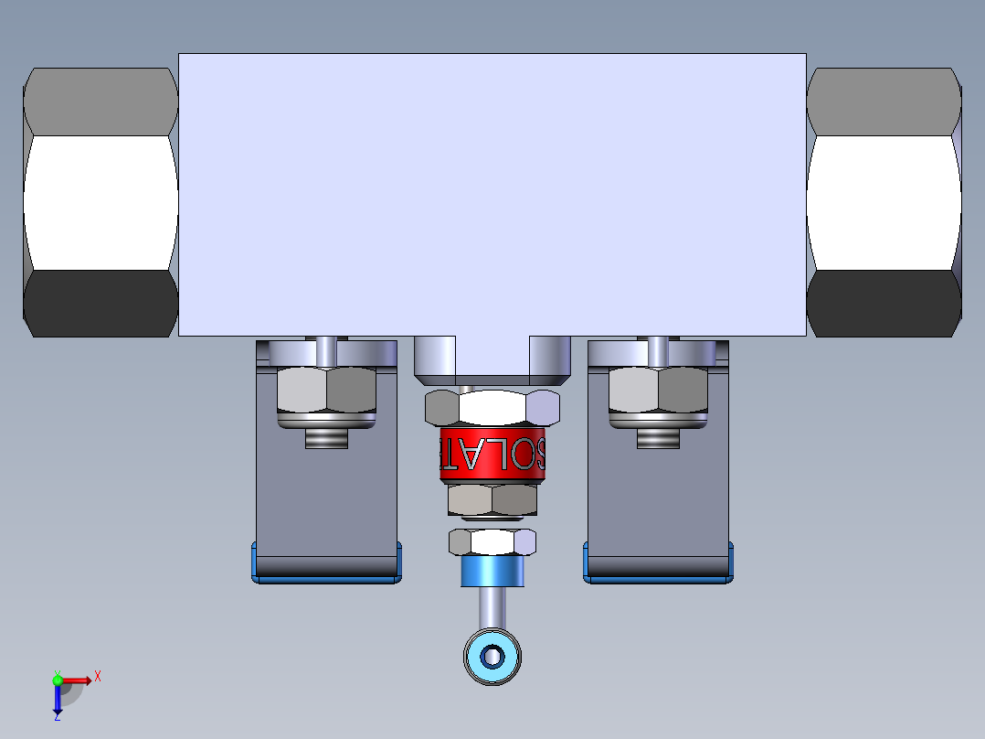BVN型-双截止放气阀模型俯视图