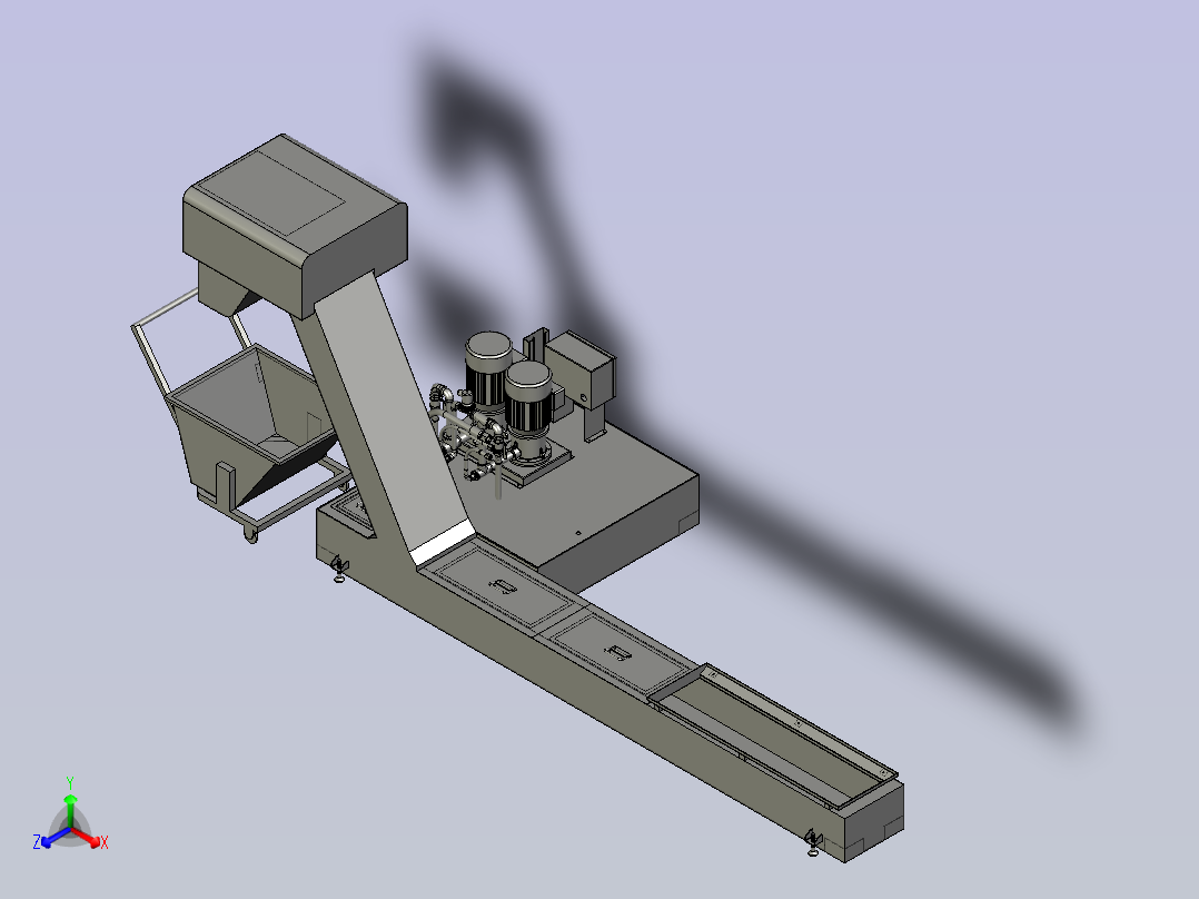 MZ链式排屑器装配体主视图