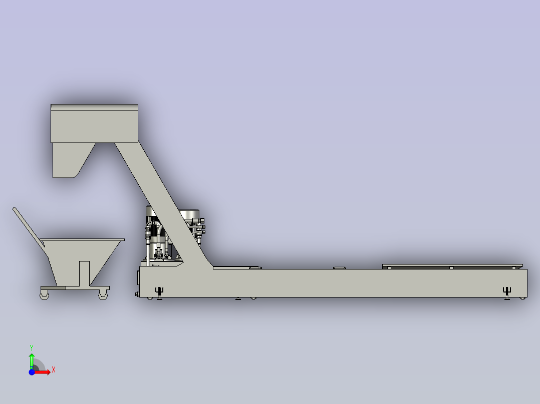 MZ链式排屑器装配体前视图