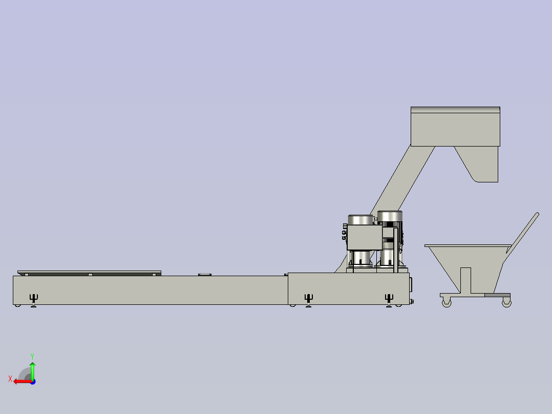 MZ链式排屑器装配体后视图
