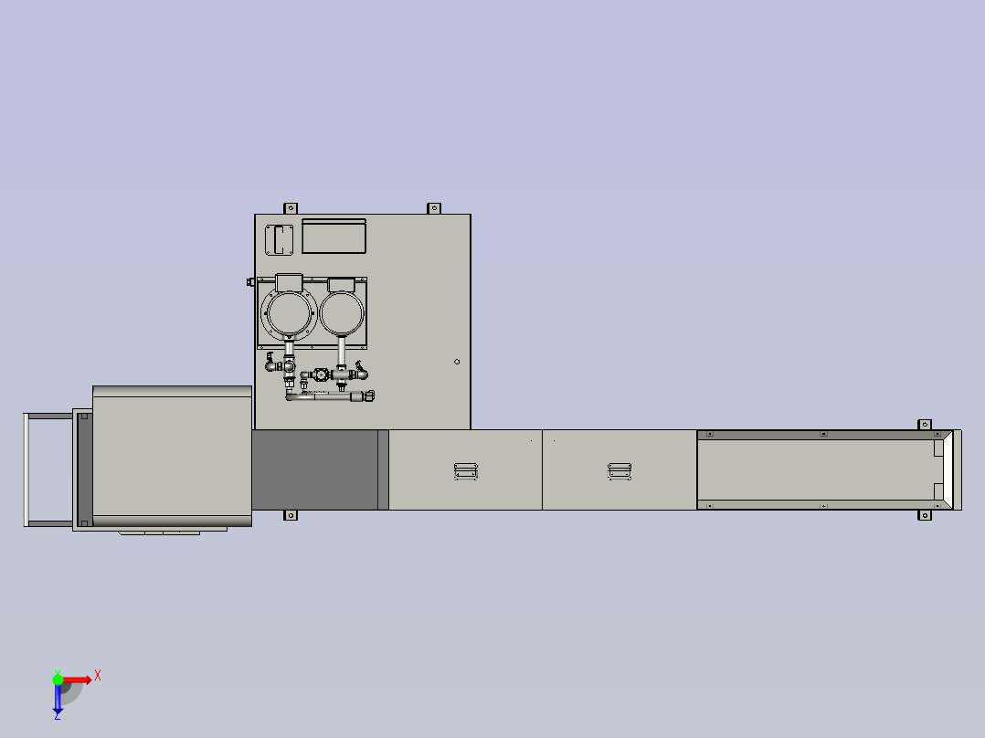 MZ链式排屑器装配体俯视图