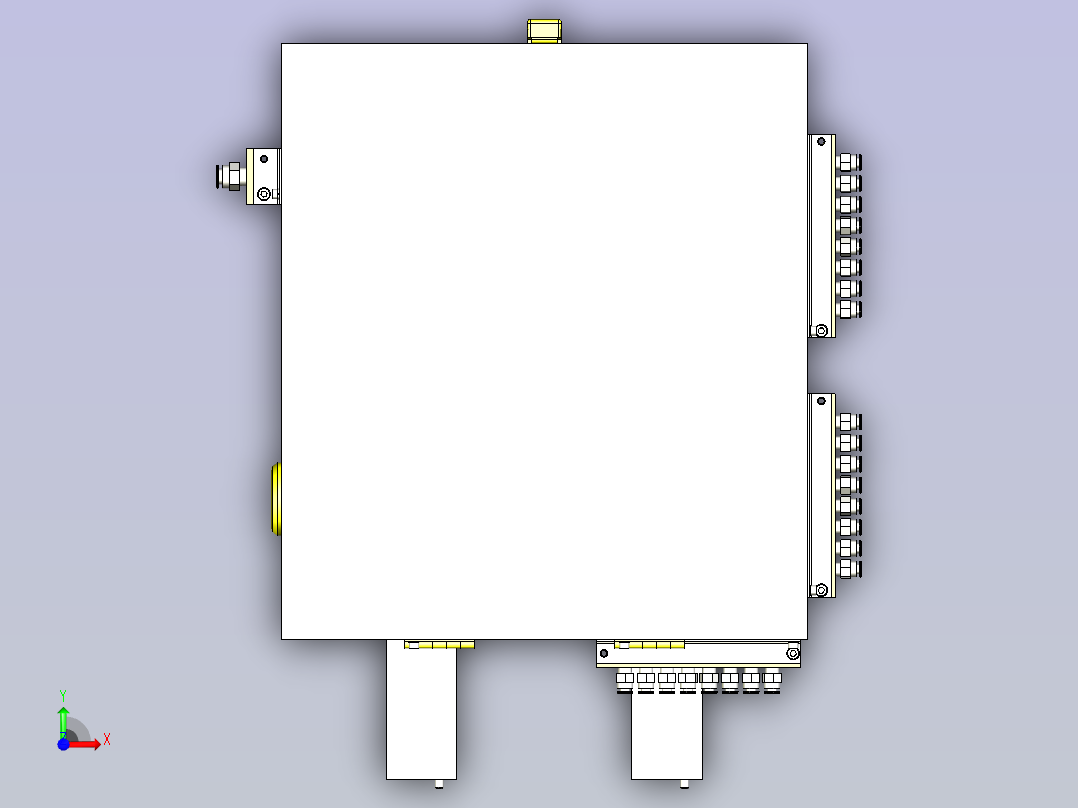 一款气动机器BOX化3D图模型前视图