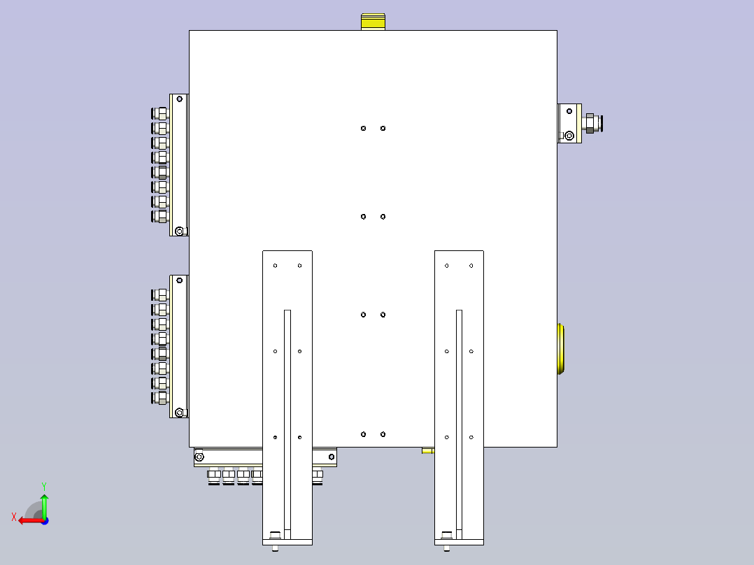 一款气动机器BOX化3D图模型后视图
