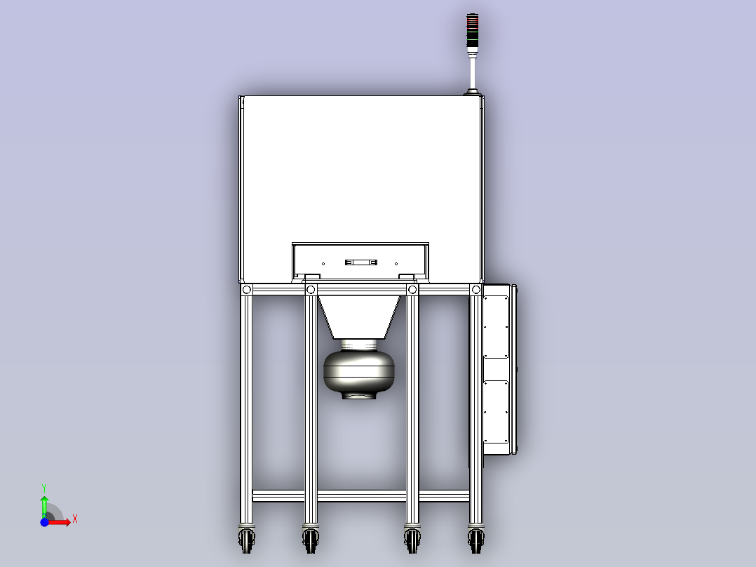 干燥机设备3D模型前视图