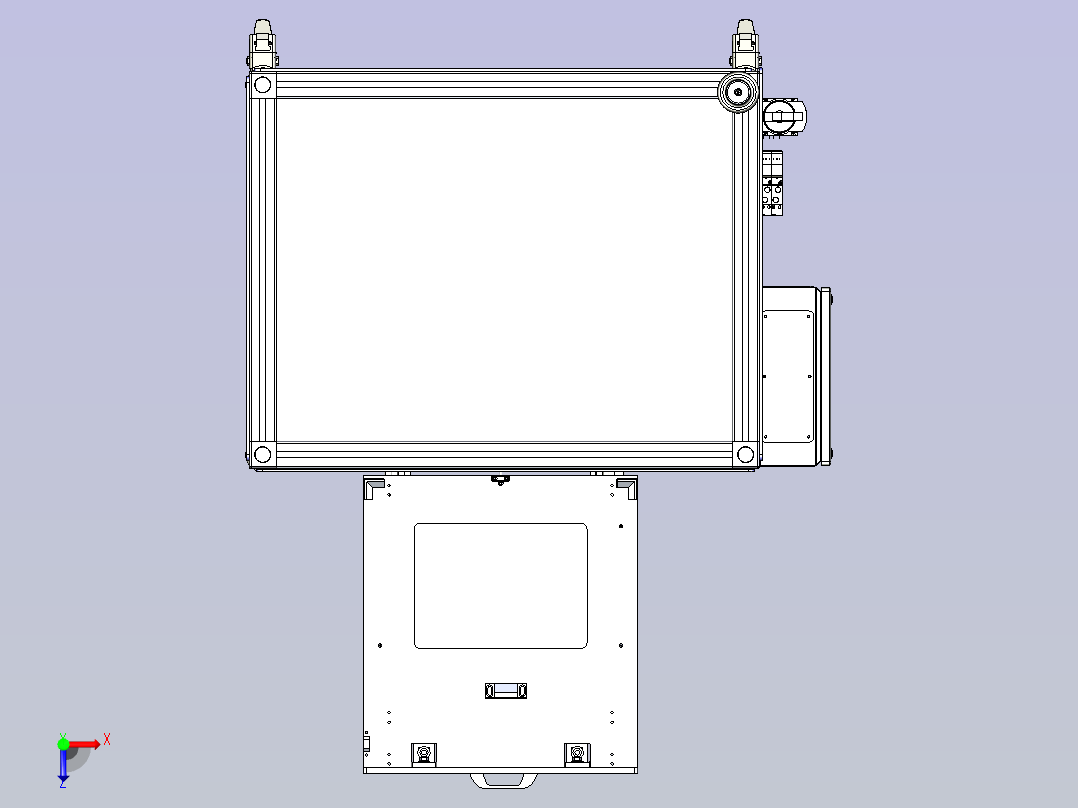 干燥机设备3D模型俯视图