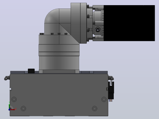 DMG220-RCM齿轮齿条模组直线滑台（电机右折）[DMG220-L20S400-DT750-C2U-LCM-P7]前视缩略图