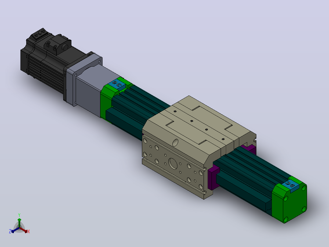 双导轨丝杆重型模组滑台DC64-SP-EG-EG（100-1500mm）正等轴测图