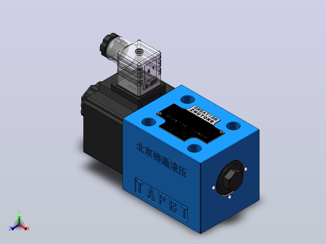 WE10A 电磁换向阀220V正等轴测图