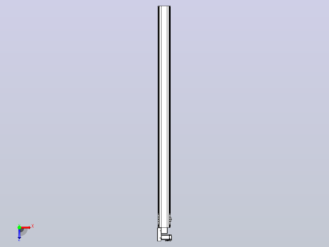 皮带直线轴半封闭可选导轨TPA-HNB-140D-120-L2250-ML-C-P40-N3俯视图