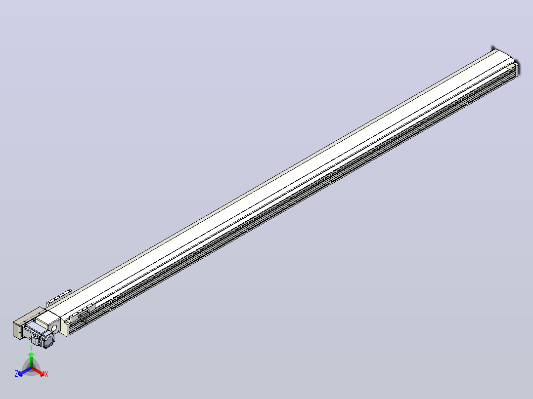 皮带直线轴半封闭可选导轨TPA-HNB-140D-120-L2250-ML-C-P40-N3正等轴测图