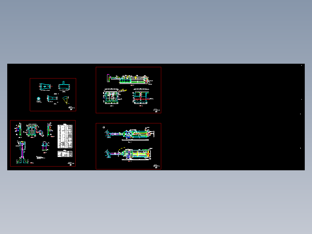 细格栅井曝气沉砂池及巴氏计量槽施工图