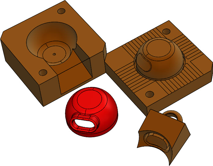 倒模型腔型芯侧型芯分模模具SW2016含特征
