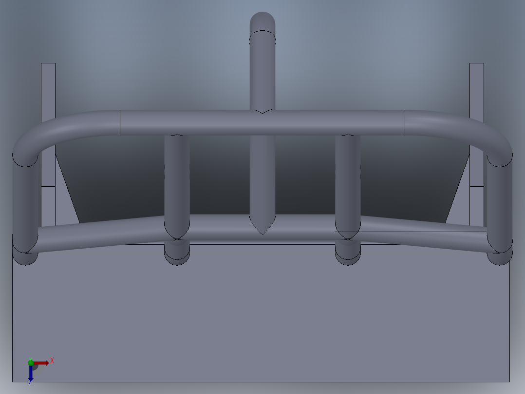 手推车车架俯视图