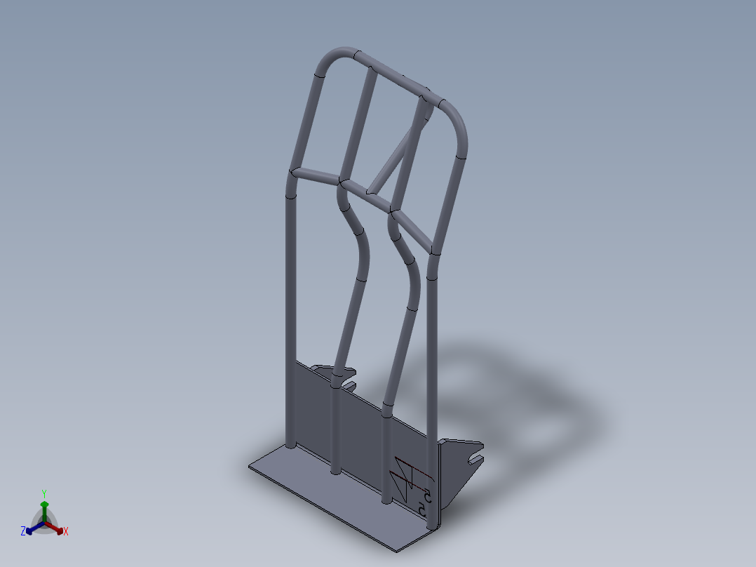 手推车车架正等轴测图