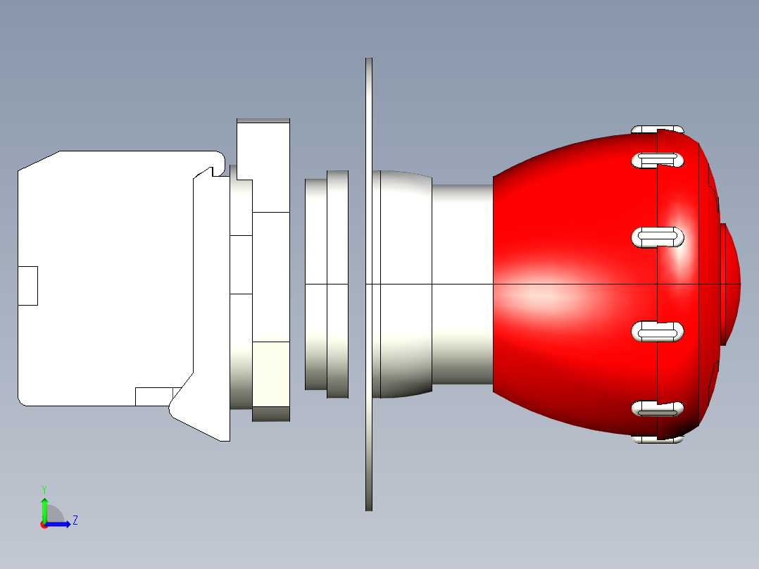 急停开关3DEmergency stop switch-2左视图