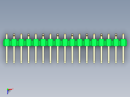 彩色公排针 100mil 2.54mm 系列-DS1022_green_17p_100mil_Type_SMT_R2_rev1.0俯视缩略图