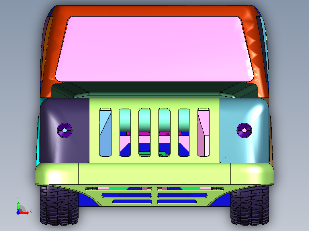 仿真遥控模型攀爬吉普车前视图