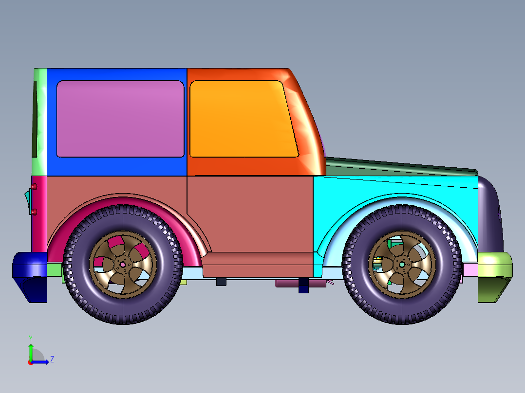 仿真遥控模型攀爬吉普车左视图