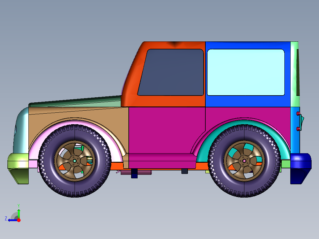 仿真遥控模型攀爬吉普车右视图
