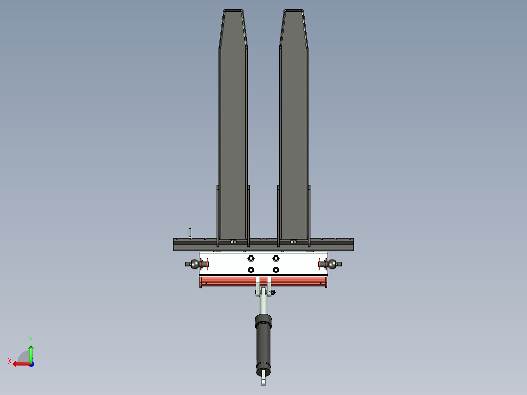 白俄罗斯320拖拉机液压悬挂系统模型后视图