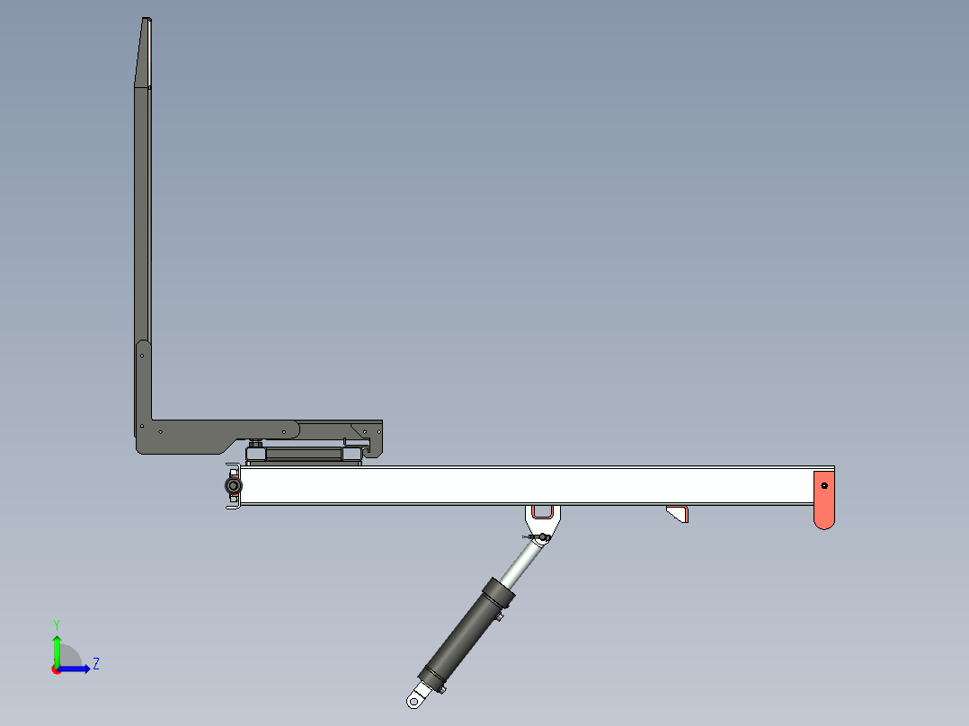 白俄罗斯320拖拉机液压悬挂系统模型左视图