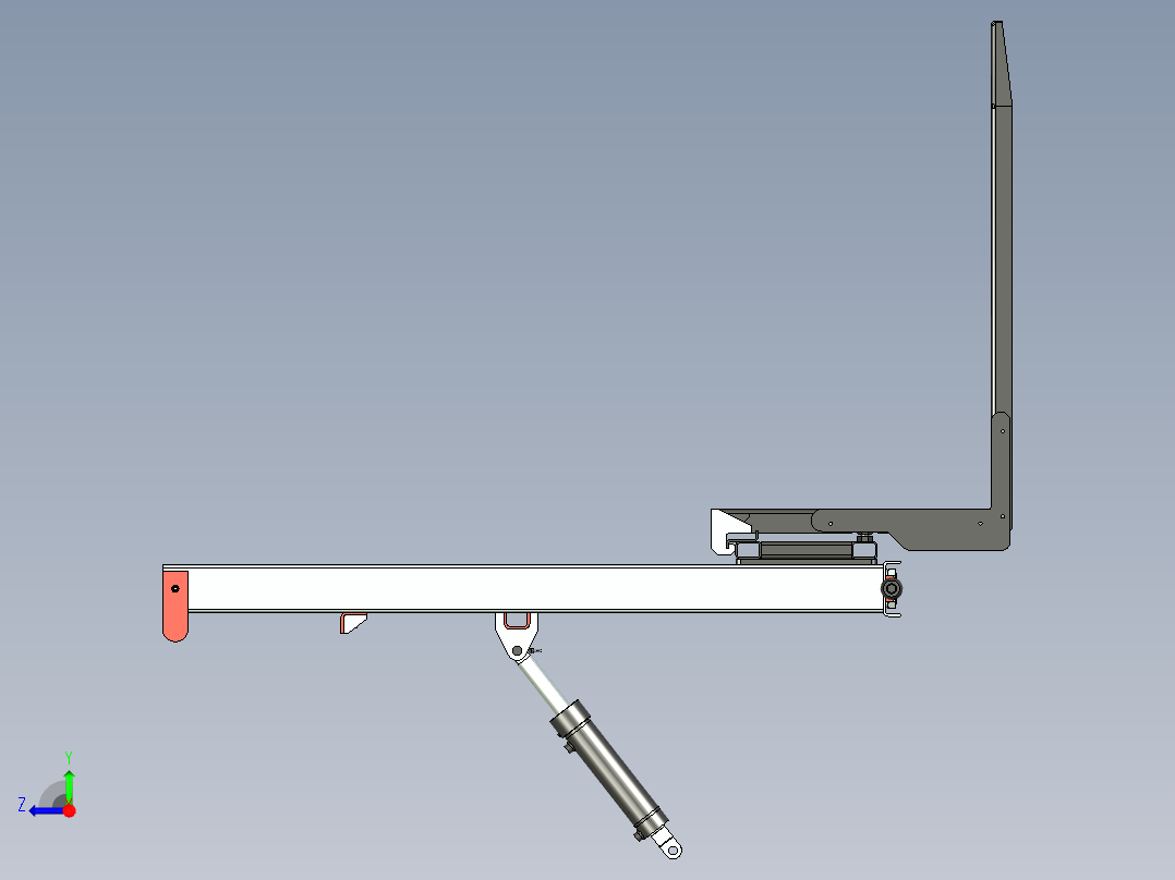 白俄罗斯320拖拉机液压悬挂系统模型右视图