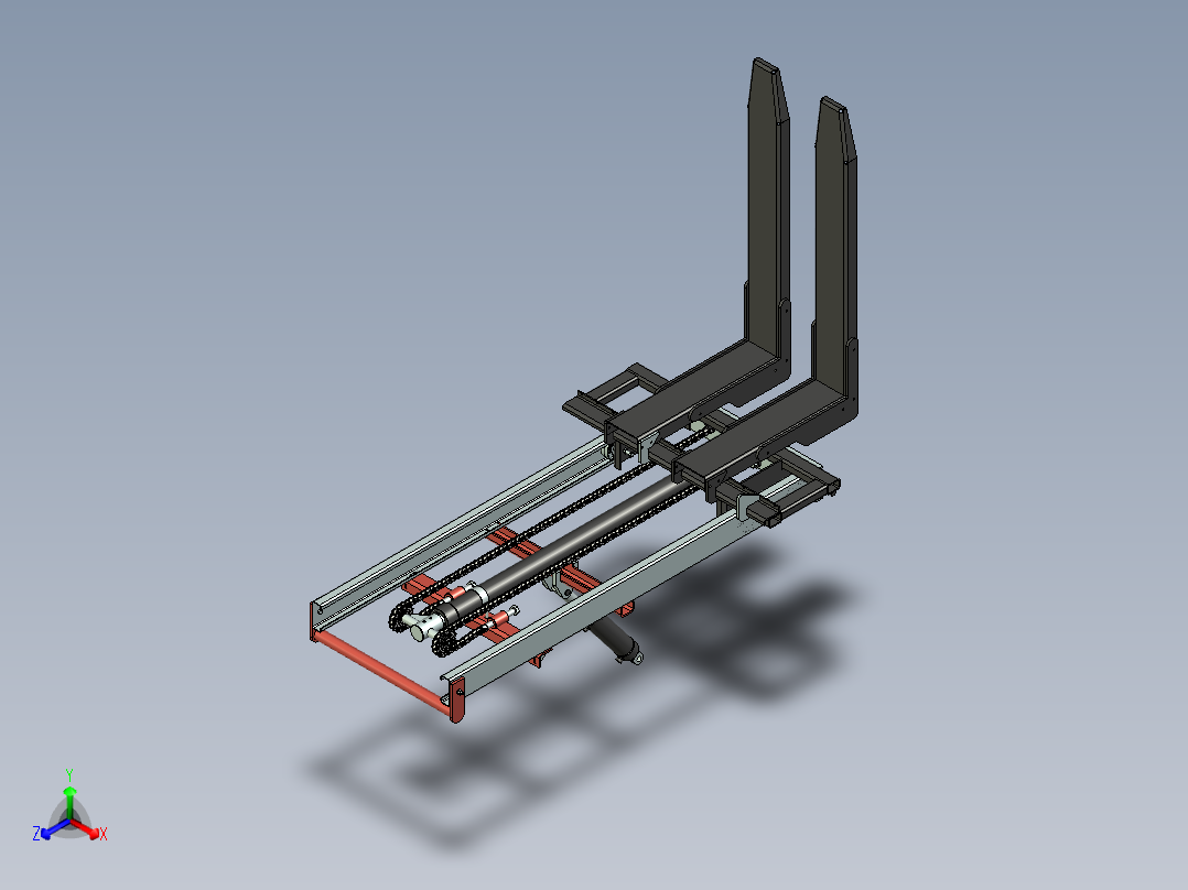 白俄罗斯320拖拉机液压悬挂系统模型正等轴测图