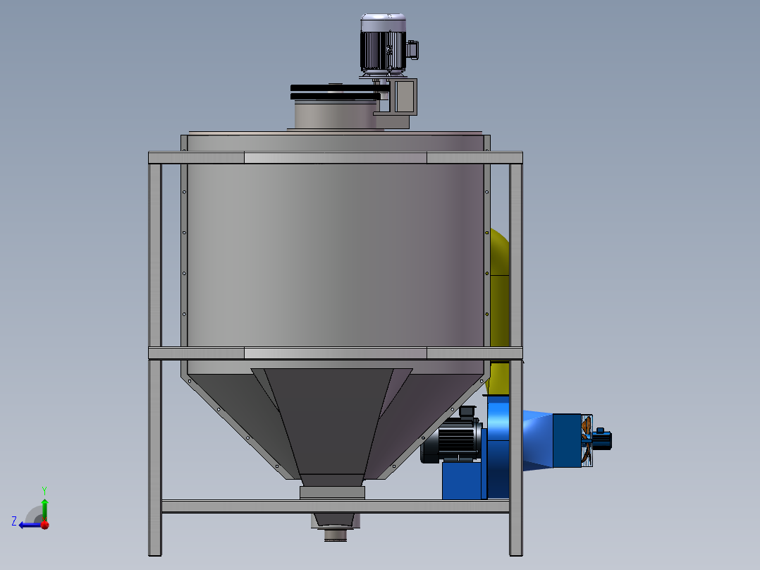 小型谷物烘干机设计右视图