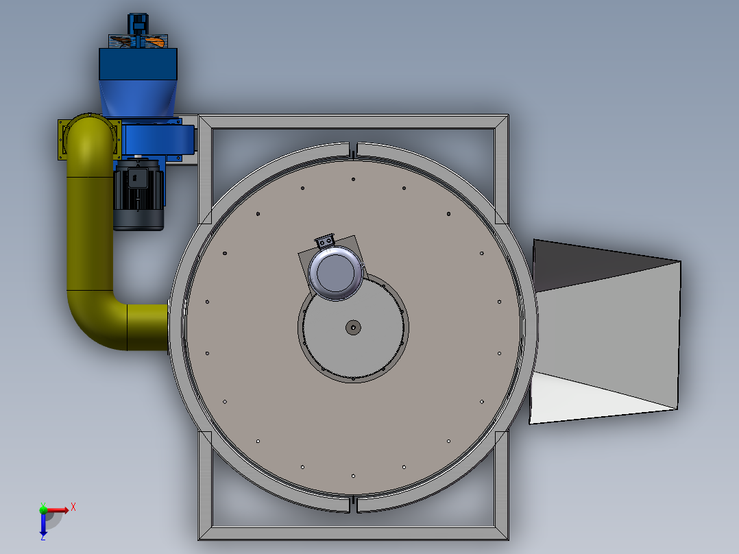 小型谷物烘干机设计俯视图