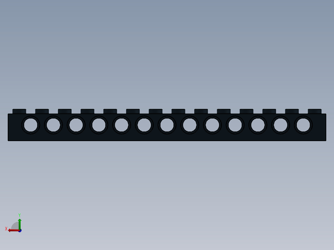 乐高机械组积木（横梁）-4107558 - 32018 Black Technic Brick 1 x 14 with Holes后视图