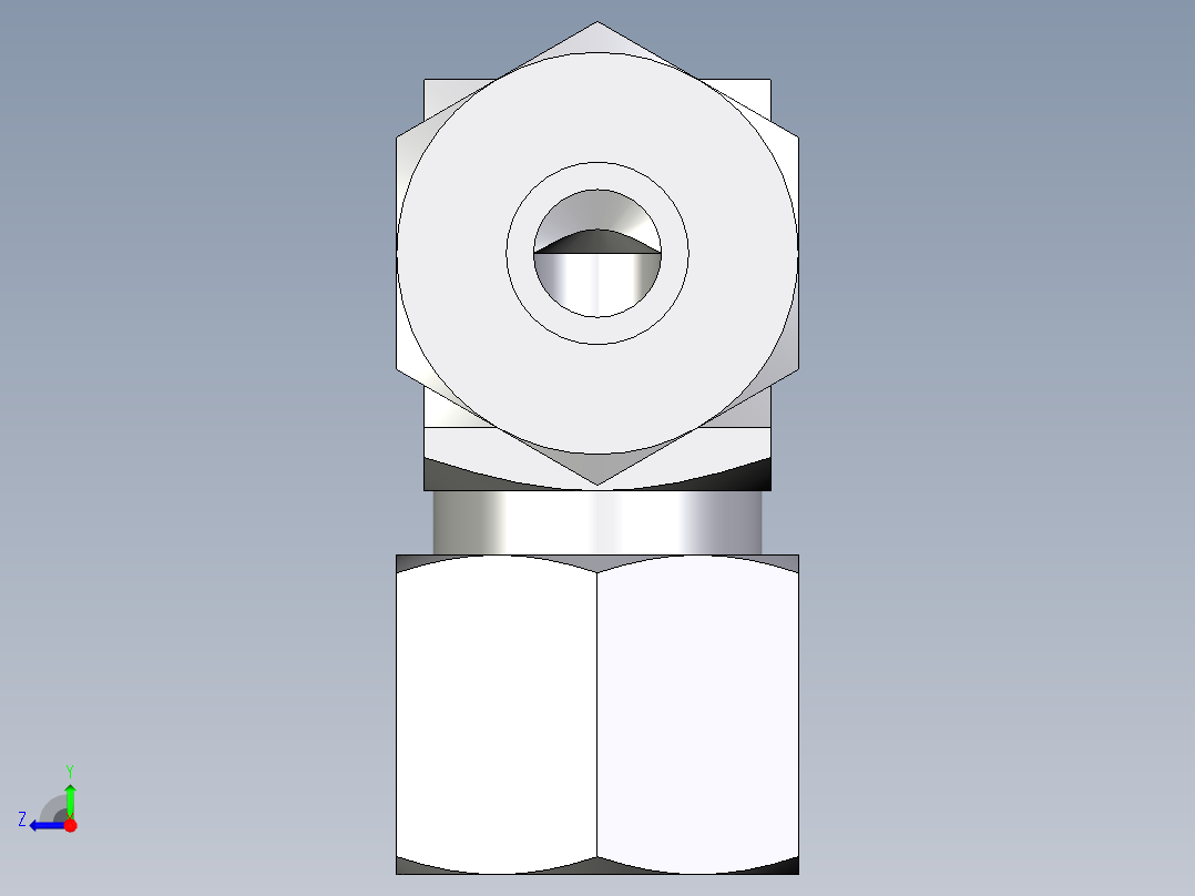 卡套式工业通用硬管接头EO_Union_elbow_W10SCF右视图