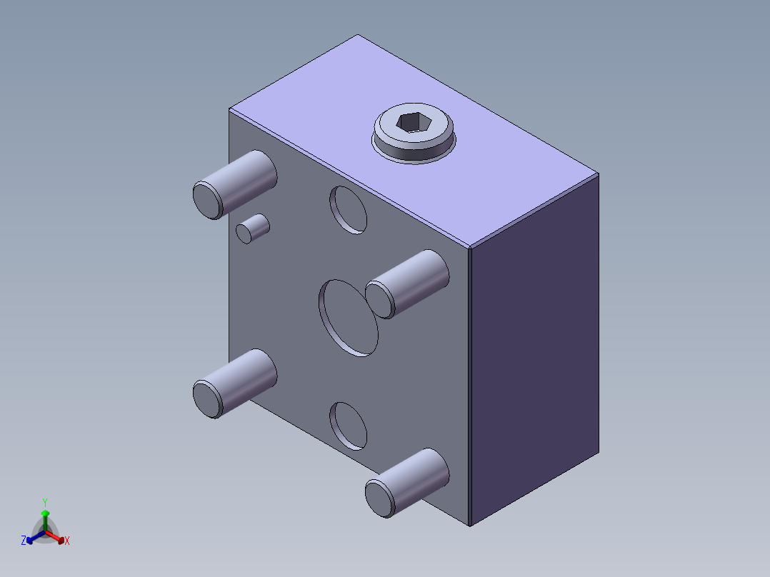 力士乐液压阀-LFA_16_DB2-7X单向阀盖板正等轴测图