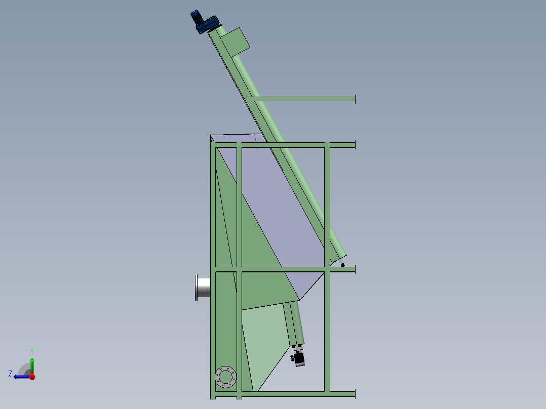 砂水分离器SW2016含参数模型右视图