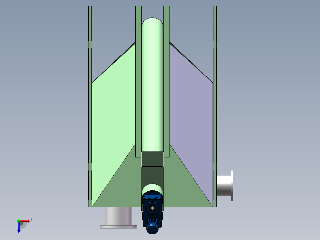 砂水分离器SW2016含参数模型俯视图