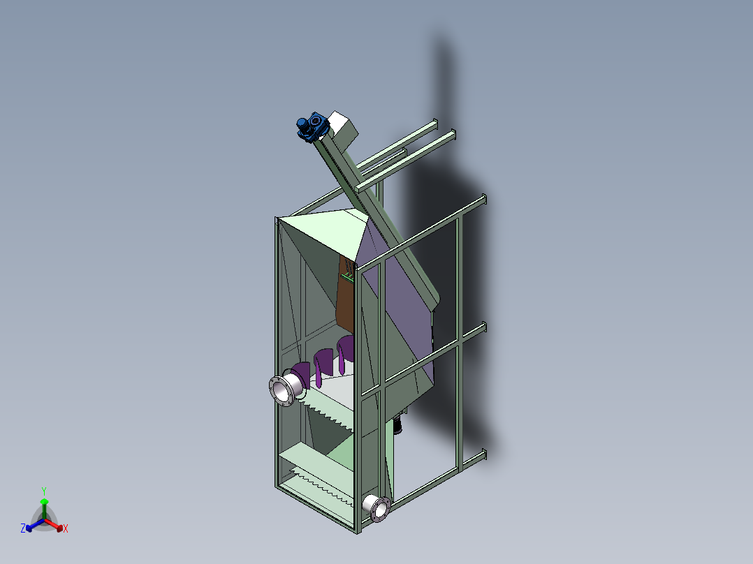 砂水分离器SW2016含参数模型正等轴测图