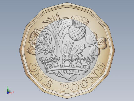 英镑的硬币前视缩略图